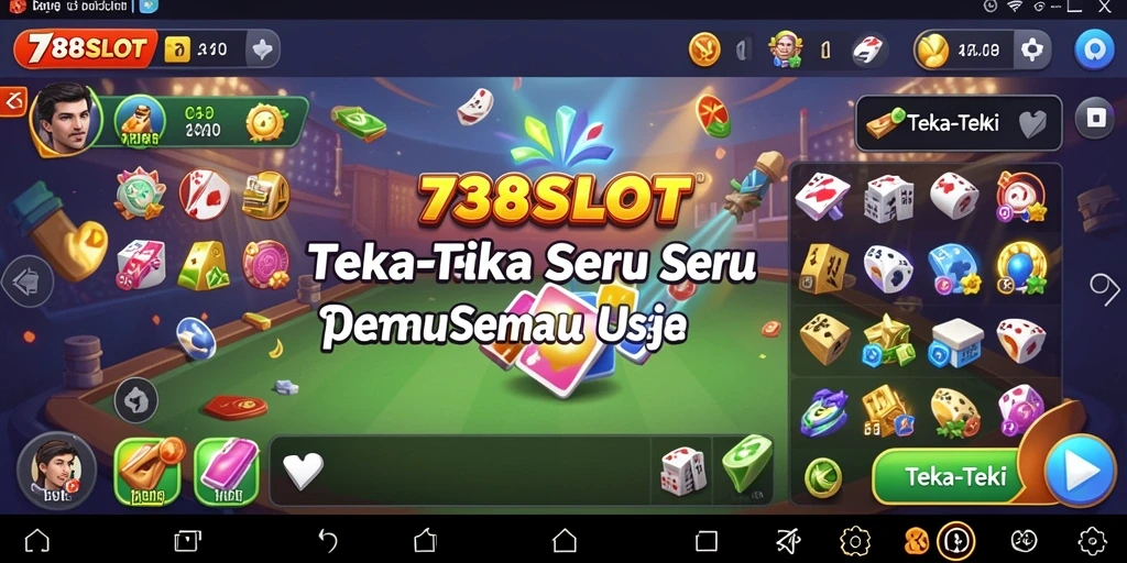 Antarmuka menarik untuk permainan Teka-Teki 738SLOT yang menantang.