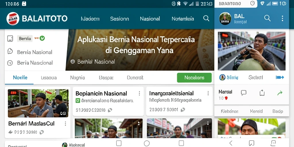 Tampilan antarmuka BALAITOTO dengan berita terbaru nasional.