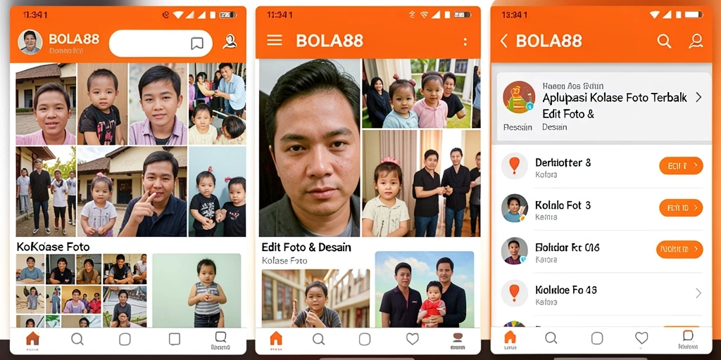 Tampilan antarmuka aplikasi BOLA88 untuk kolase foto yang menarik.