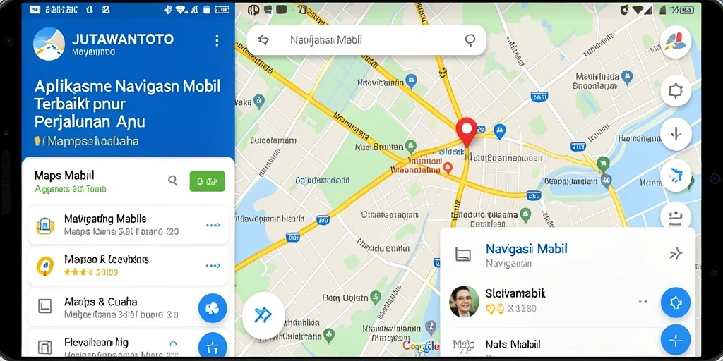 Tampilan antarmuka pengguna JUTAWANTOTO untuk Navigasi Mobil.