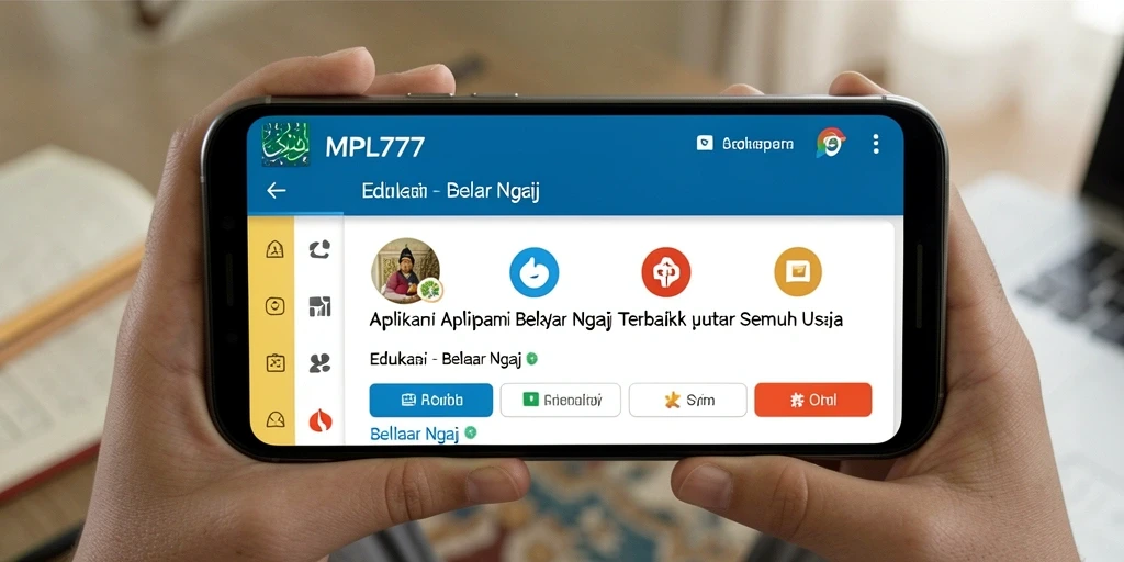 Antarmuka aplikasi MPL777 yang menarik dan informatif untuk belajar ngaji.