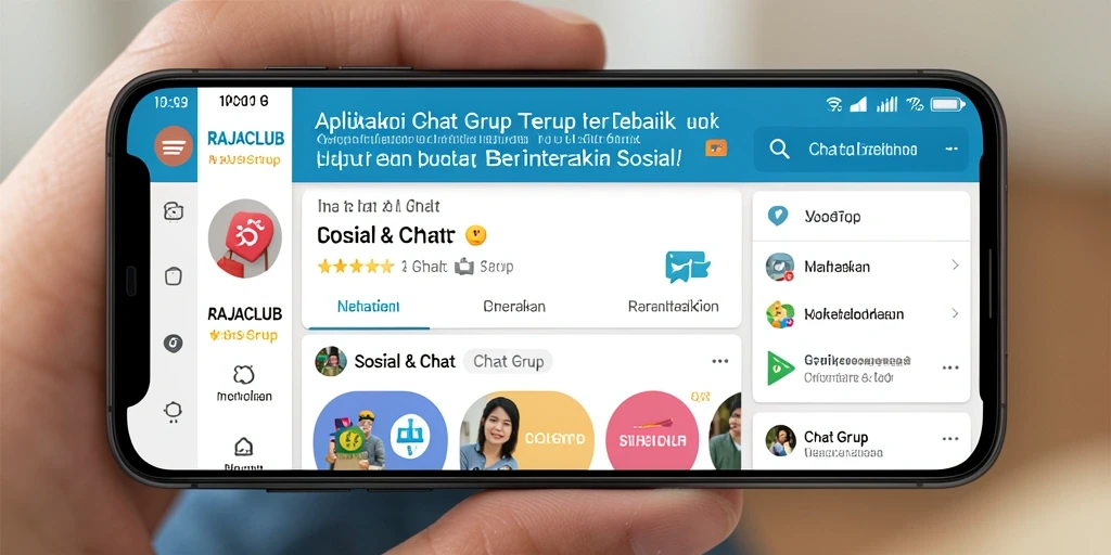 Antarmuka RAJACLUB yang menarik dan user-friendly untuk Chat Grup.