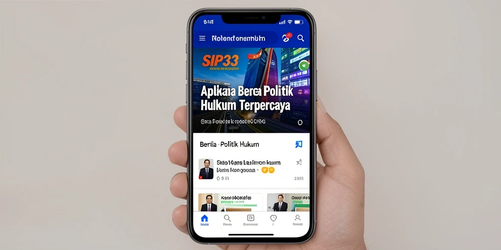 Antarmuka SIP33 menampilkan berita politik hukum dengan jelas dan informatif.