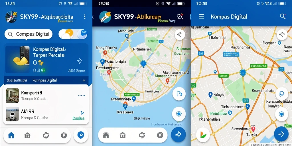 Tampilan antarmuka aplikasi Kompas Digital SKY99 yang intuitif dan informatif.