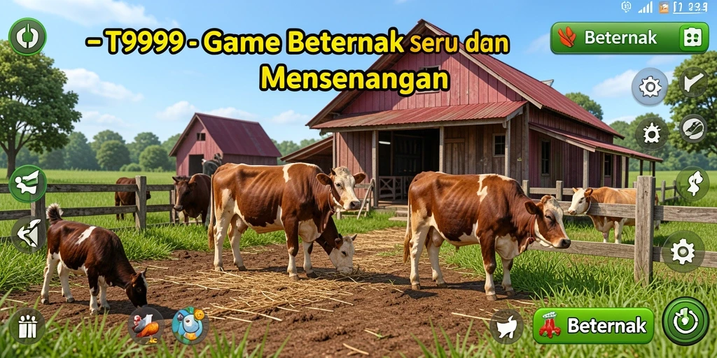 Tampilan antarmuka T9999 yang menarik dan fungsional untuk bermain Beternak.