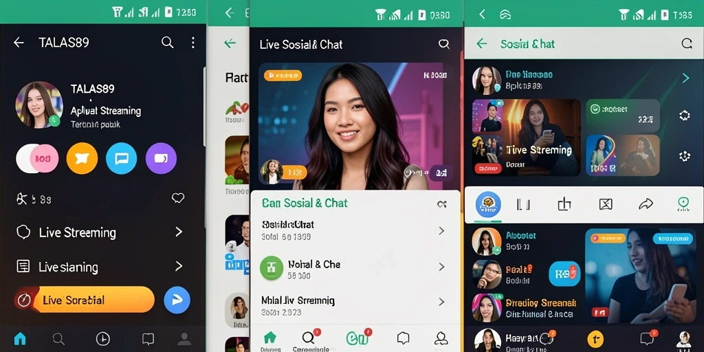 Antarmuka Live Streaming TALAS89 yang interaktif dan menarik.